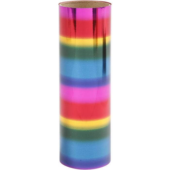 Film décoratif, L : 15,5 cm, ép. 0,02 mm, couleurs de l'arc-en-ciel, 50 cm/ 1 rouleau
