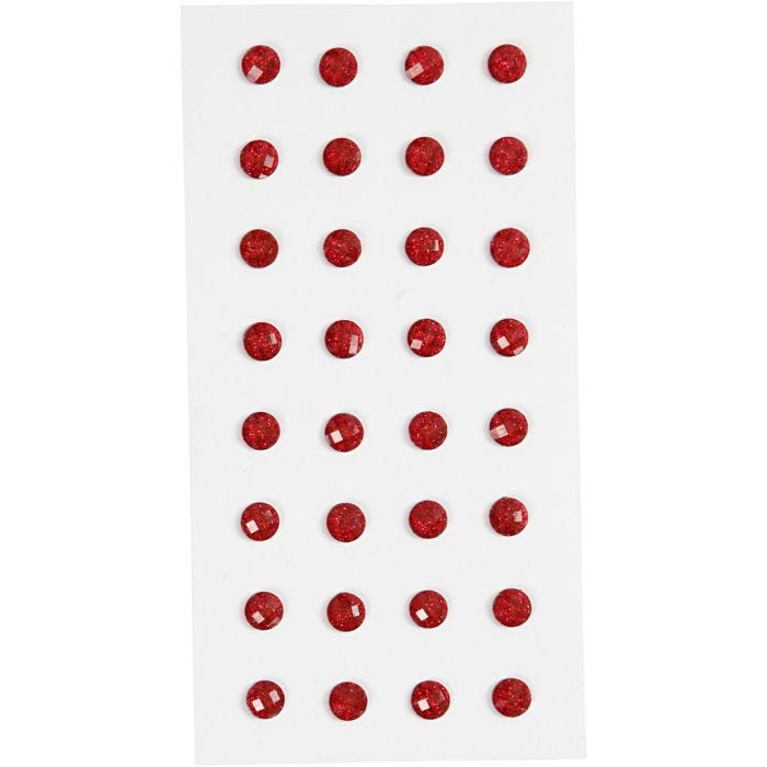 Pierres de strass, d 8 mm, rouge, 32pièces/ 1 Pq.