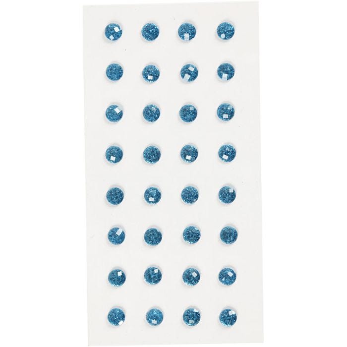 Pierres de strass, d 8 mm, bleu, 32pièces/ 1 Pq.