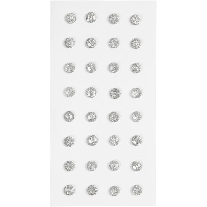 Pierres de strass, d 8 mm, argent, 32pièces/ 1 Pq.