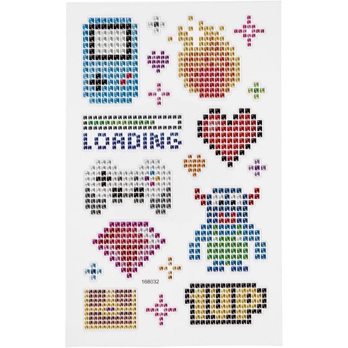 Autocollants diamant, gadgets, feuille 10x16 cm, 1 flles