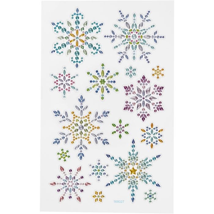 Autocollants diamant, flocons de neige, feuille 10x16 cm, 1 flles