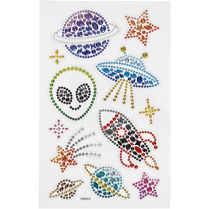 Autocollants diamant, cosmos, feuille 10x16 cm, 1 flles