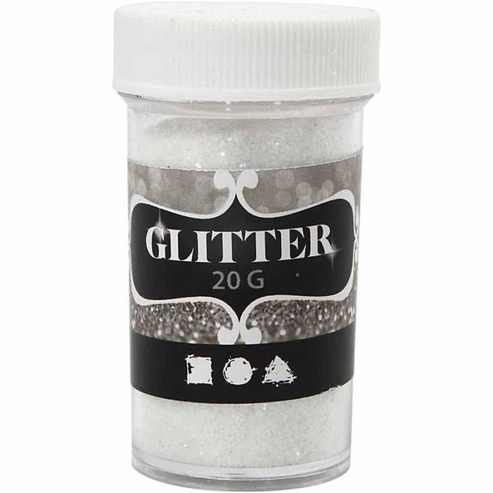Paillettes, blanc, 20 gr/ 1 boîte