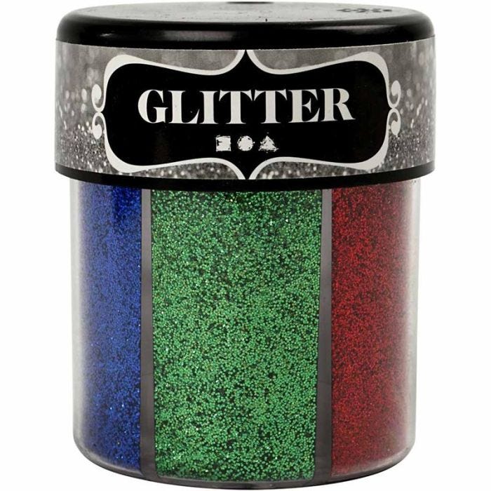 Paillettes, ass. de couleurs, 6x13gr/ 1 boîte