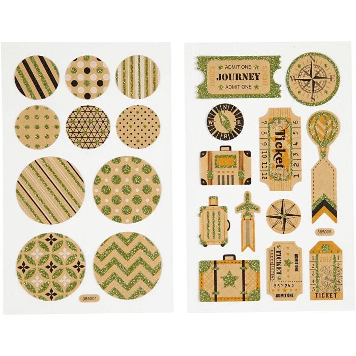 Autocollants, étiquettes et cercles, feuille 10x16 cm, 4flles/ 1 Pq.