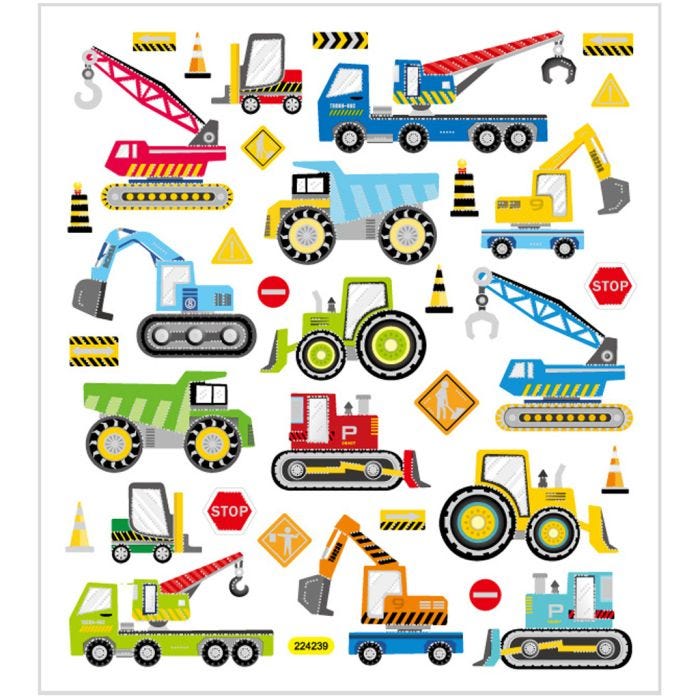 Autocollants, construire des voitures, feuille 15x16,5 cm, 1 flles