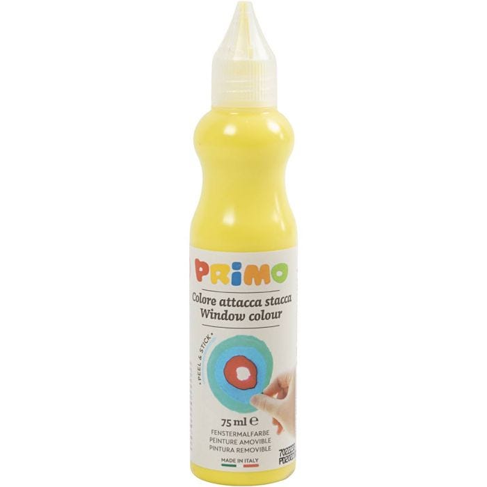 Peinture pour vitres, P: 3,2 cm, jaune, 75 ml/ 1 flacon