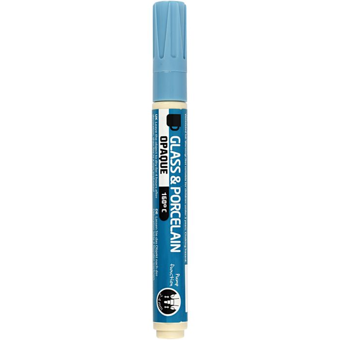 Peinture pour verre et porcelaine, trait 2-4 mm, opaque, bleu clair, 1 pièce