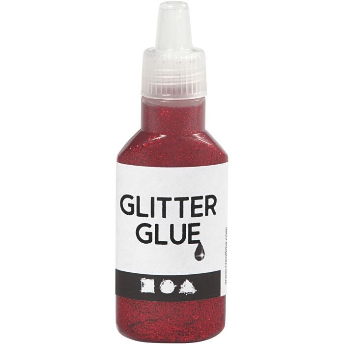 Colle à paillettes, rouge, 25ml/ 1 flacon