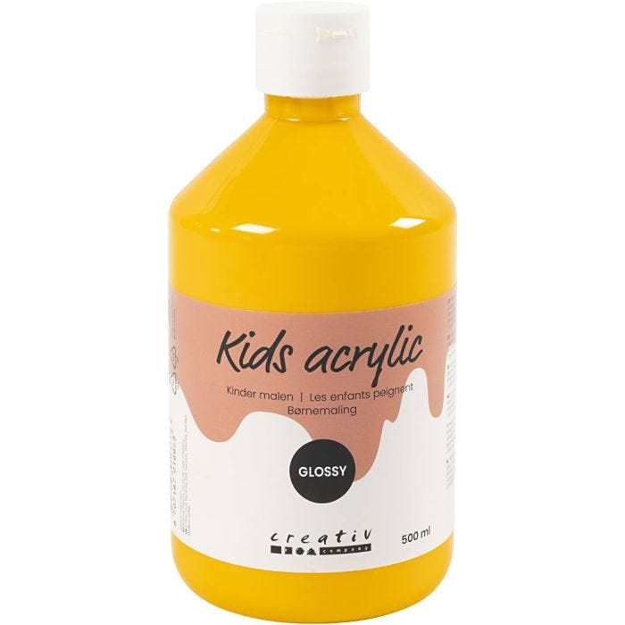 Peinture Acrylique Brillante, jaune, 500ml/ 1 flacon