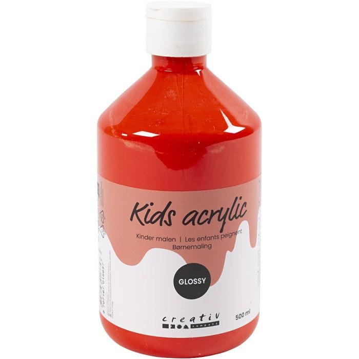 Peinture Acrylique Brillante, rouge, 500ml/ 1 flacon