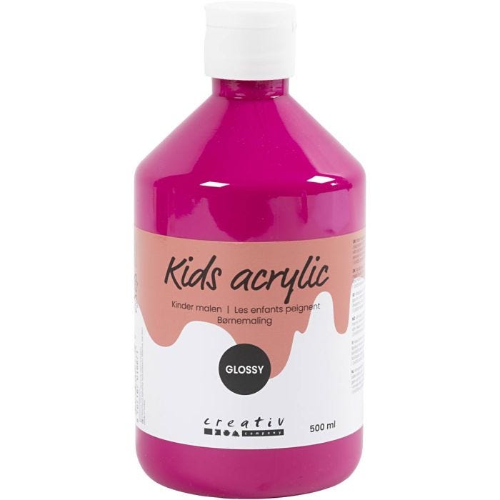 Peinture Acrylique Brillante, rose, 500ml/ 1 flacon