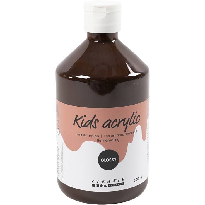 Peinture Acrylique Brillante, brun, 500ml/ 1 flacon