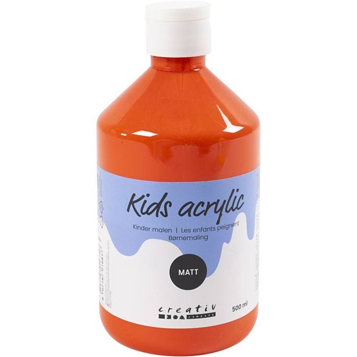 Peinture Acrylique Mate, orange, 500ml/ 1 flacon