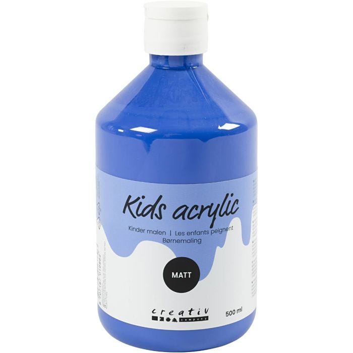 Peinture Acrylique Mate, bleu, 500ml/ 1 flacon