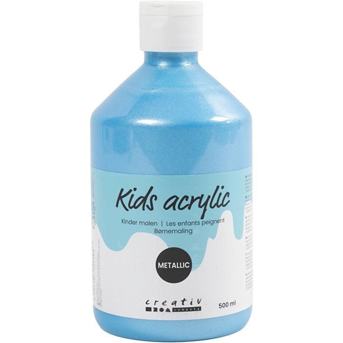 Peinture Acrylique Métallique, Métallisé, bleu clair, 500ml/ 1 flacon