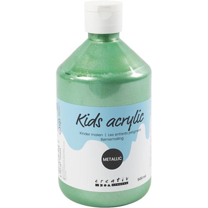 Peinture Acrylique Métallique, Métallisé, vert clair, 500 ml/ 1 flacon