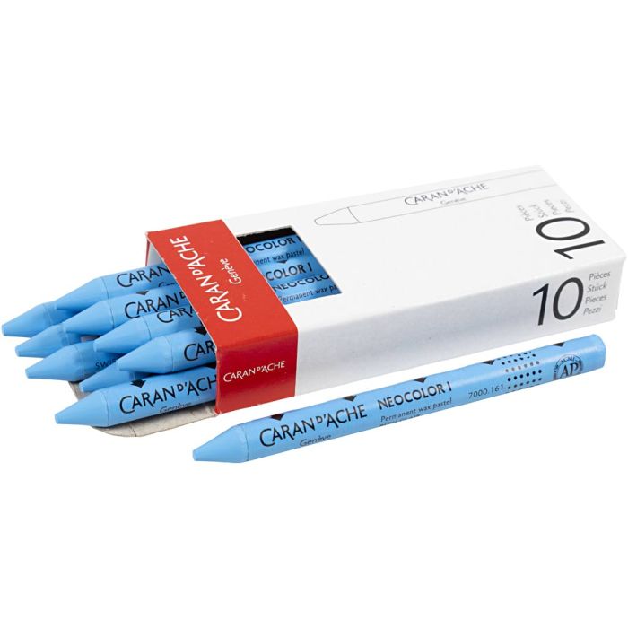 CARAN D’ACHE Caran d'Ache Néocolor 1, L : 10 cm, ép. 8,5 mm, light blue (161), 10 pièces/ 1 Pq.