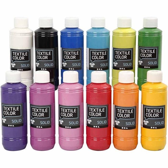 Textile Color, opaque, ass. de couleurs, 12x250ml/ 1 Pq.