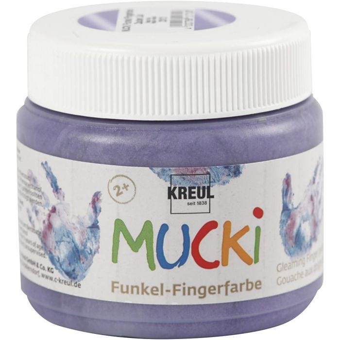MUCKI Peinture au doigt, violet métallique, 150ml/ 1 boîte