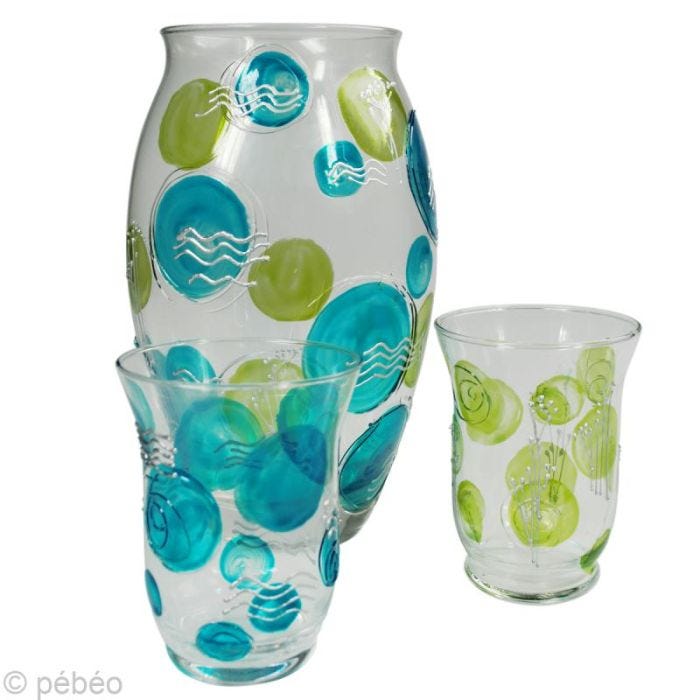 Peindre un vase en verre et ses photophores assortis