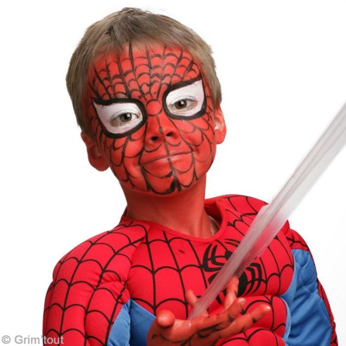 Maquillage Spiderman sur visage d'enfant