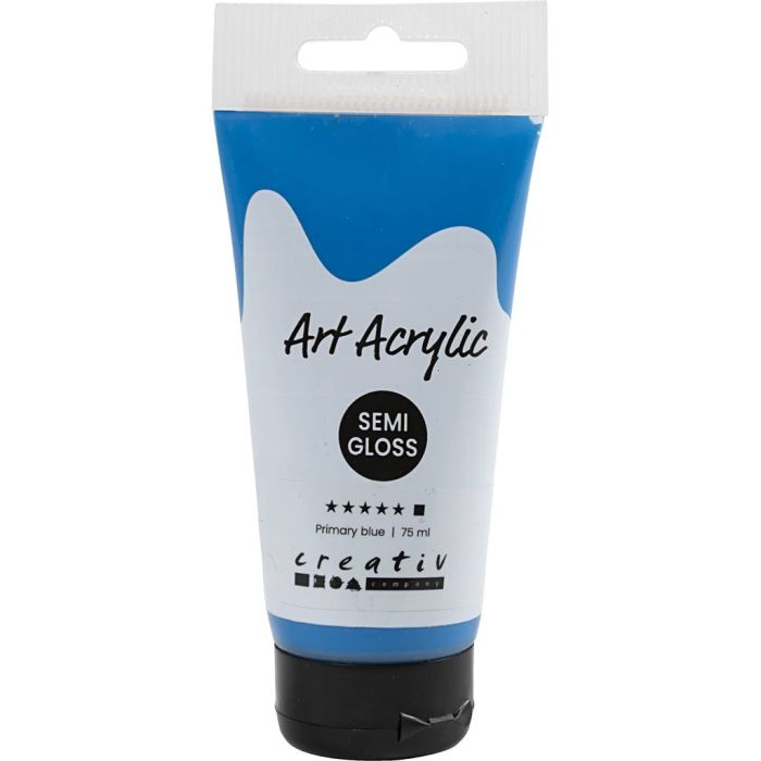 Peinture Acrylique, semi-brillant, opaque, bleu primaire, 75 ml/ 1 flacon