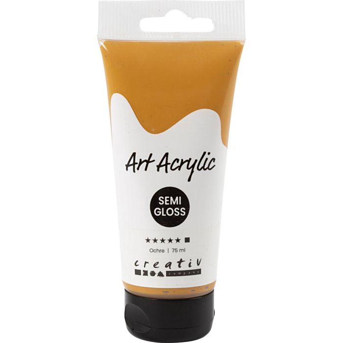 Peinture Acrylique, semi-brillant, opaque, ochre, 75 ml/ 1 flacon