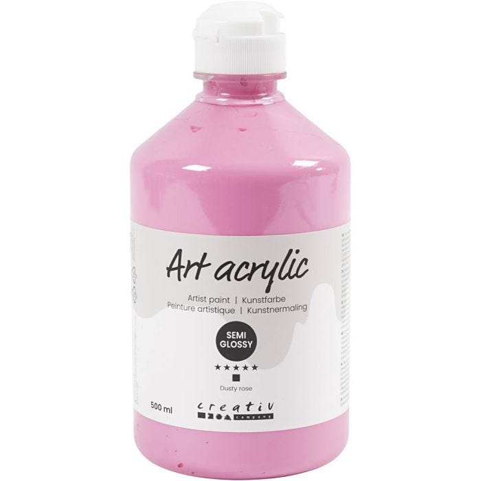 Peinture Acrylique, semi-brillant, opaque, dusty rose, 500ml/ 1 flacon