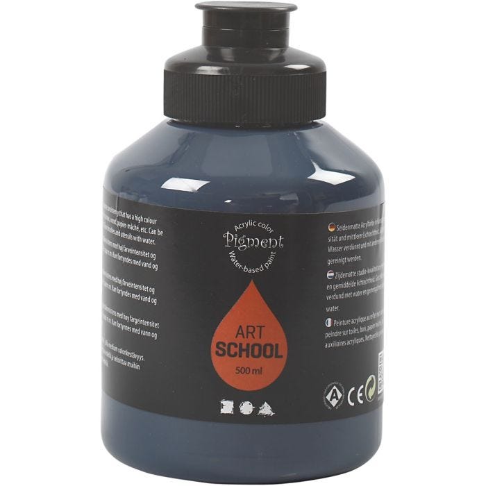 Peinture Acrylique, semi-brillant, opaque, indigo, 500 ml/ 1 flacon