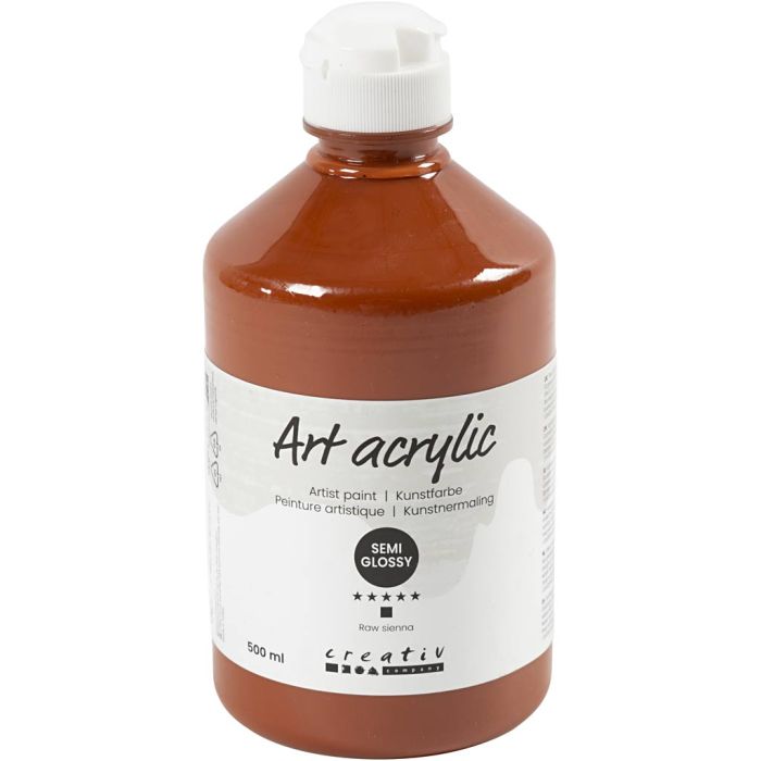 Peinture Acrylique, semi-brillant, opaque, raw sienna, 500 ml/ 1 flacon