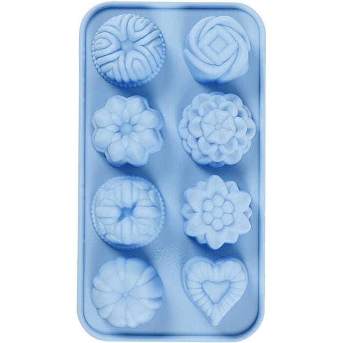 Moule en silicone, petits gâteaux, H : 2,5 cm, L : 4 cm, L : 4,5 cm, 25 ml, 1 pièce