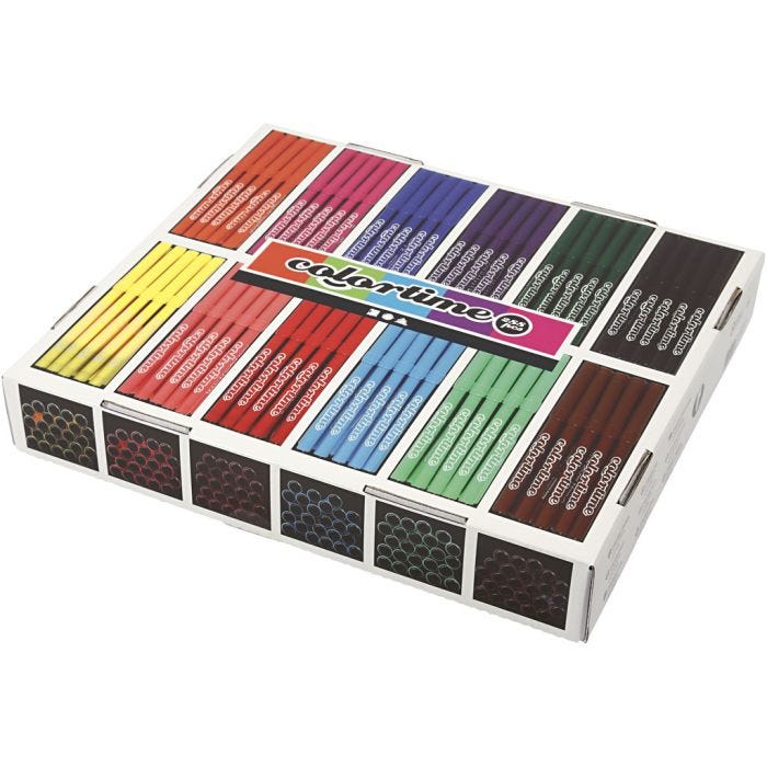 Feutres Colortime, trait 2 mm, ass. de couleurs, 12x24pièces/ 1 Pq.