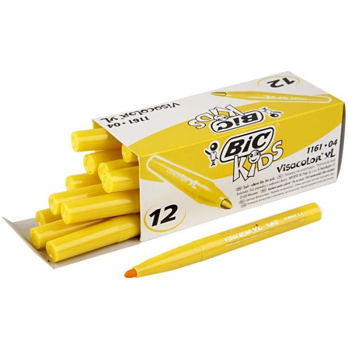 BIC Feutre Visacolor, trait 3 mm, jaune, 12 pièces/ 1 Pq.
