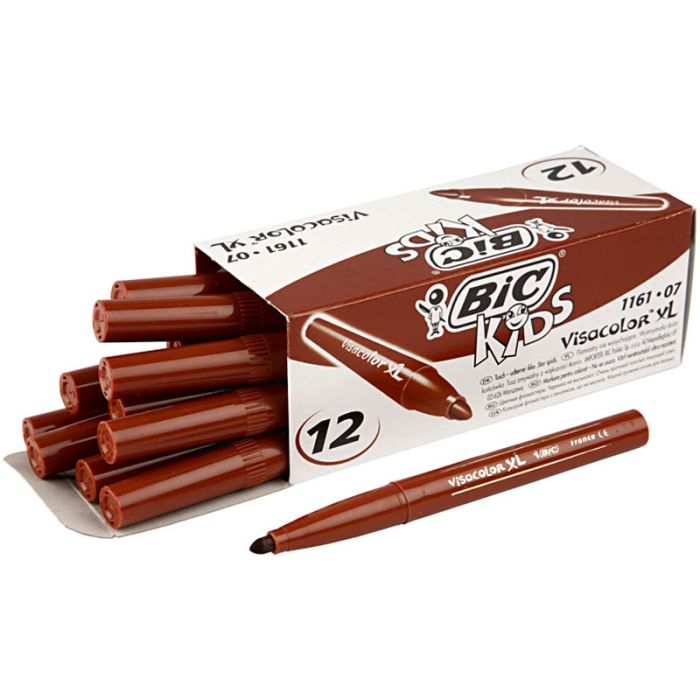 BIC Feutre Visacolor, trait 3 mm, brun moyen, 12 pièces/ 1 Pq.