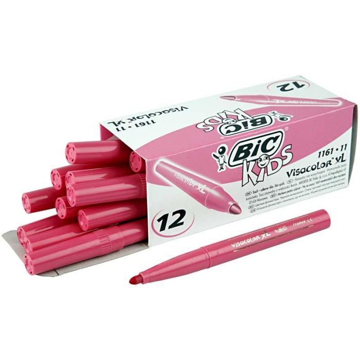 BIC Feutre Visacolor, trait 3 mm, rose, 12 pièces/ 1 Pq.