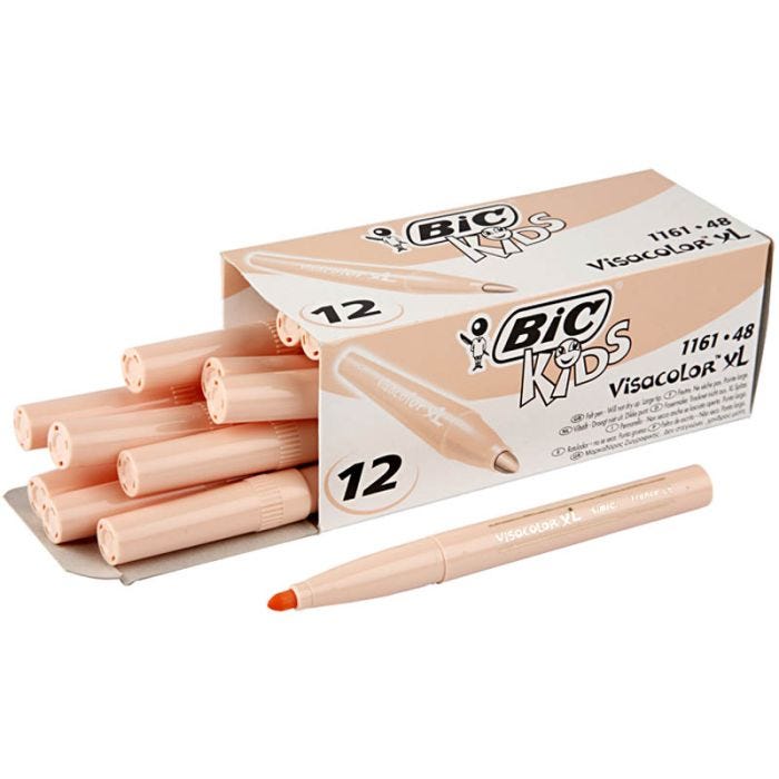 BIC Feutre Visacolor, trait 3 mm, beige clair, 12pièces/ 1 Pq.