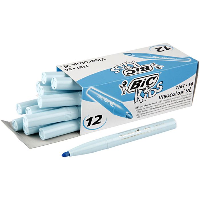BIC Feutre Visacolor, trait 3 mm, bleu clair, 12 pièces/ 1 Pq.