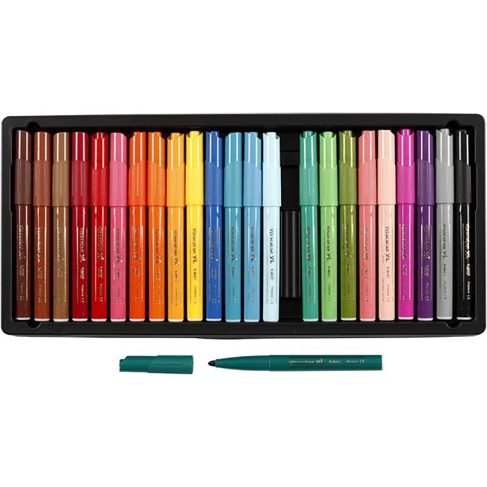 BIC Feutres Visacolor - Achat en gros, trait 3 mm, ass. de couleurs, 24pièces/ 1 Pq.