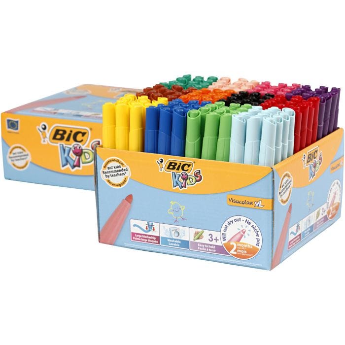 BIC Feutres Visacolor - Achat en gros, 3 mm, ass. de couleurs, 12x12pièces/ 1 Pq.