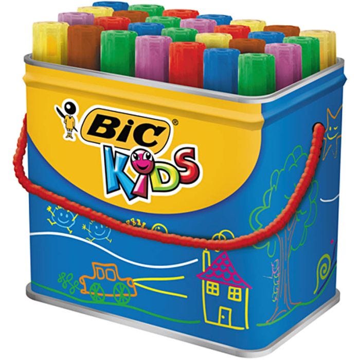 BIC Feutre Decoralo Jumbo, trait 4 mm, ass. de couleurs, 30pièces/ 1 boîte