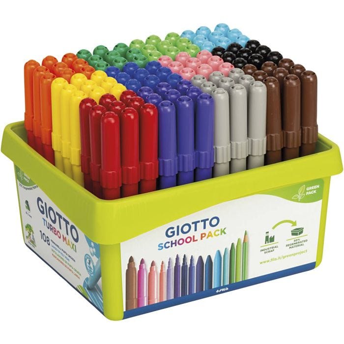 Feutres GIOTTO, trait 5 mm, ass. de couleurs, 12x9 pièces/ 1 Pq.
