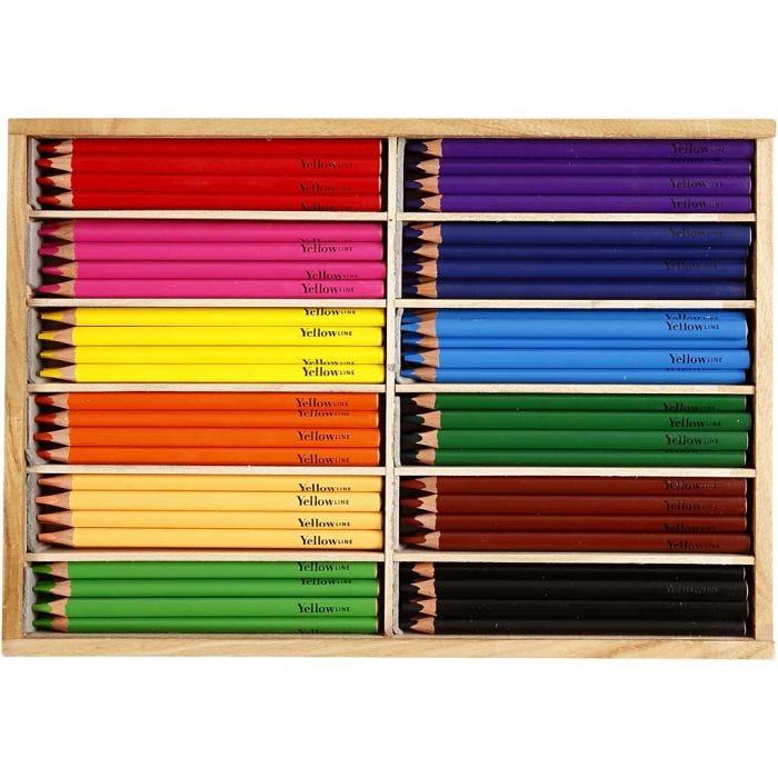 Crayons de couleur, mine 5 mm, JUMBO, ass. de couleurs, 144pièces/ 1 Pq.