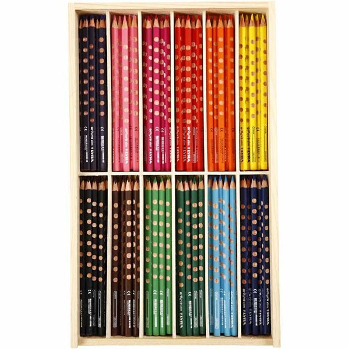 Crayons de couleur Groove Slim, L : 18 cm, mine 3,3 mm, ass. de couleurs, 12x12pièces/ 1 Pq.