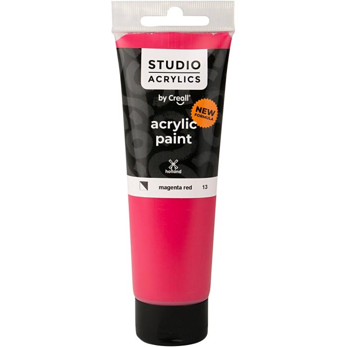Peinture Acrylique Creall Studio, semi opaque, magenta red (13), 120 ml/ 1 flacon