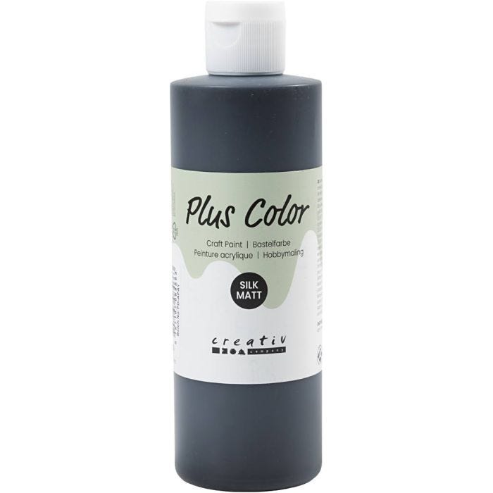 Peinture Acrylique Plus Color, noir, 250ml/ 1 flacon