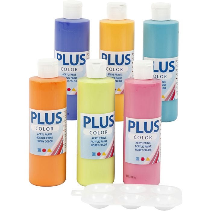Peinture Acrylique Plus Color, 6x250ml/ 1 Pq.