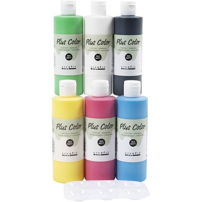 Peinture Acrylique Plus Color, couleur primaire, 6x250ml/ 1 Pq.