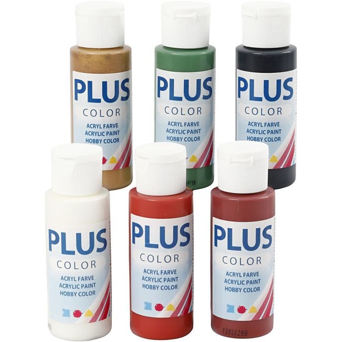 Peinture Acrylique Plus Color, couleurs de noël, 6x60ml/ 1 Pq.